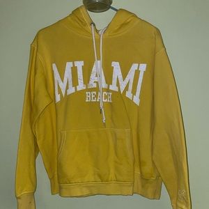 Miami Beach hoodie (yellow)